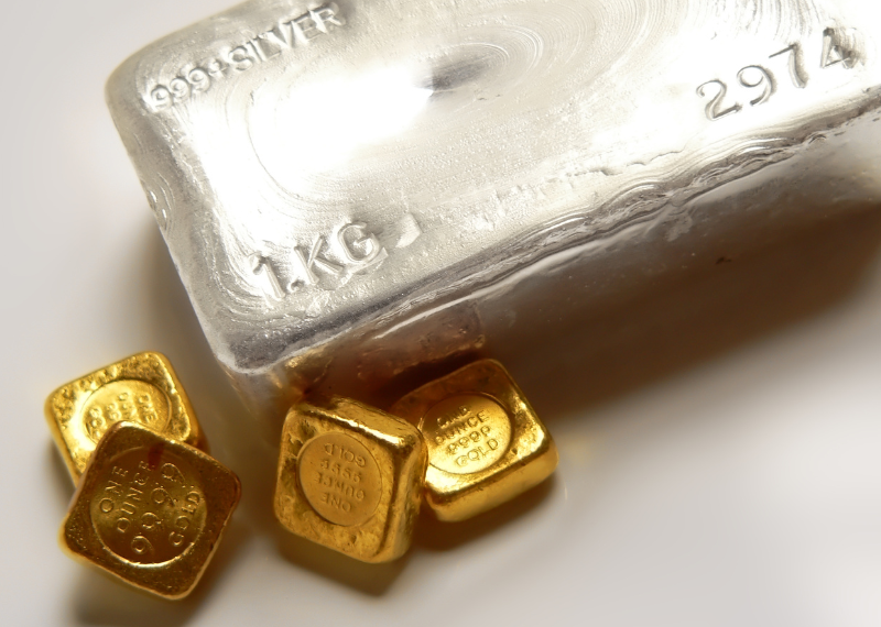 Silver and gold bars