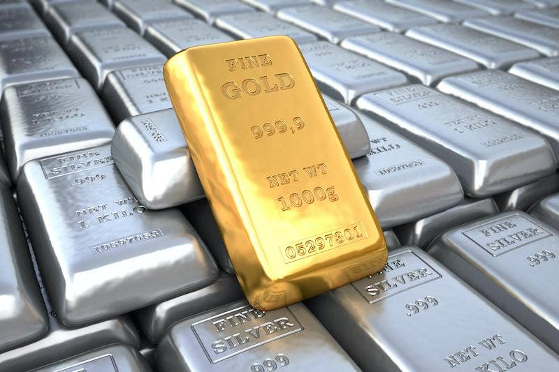 Silver and gold bars
