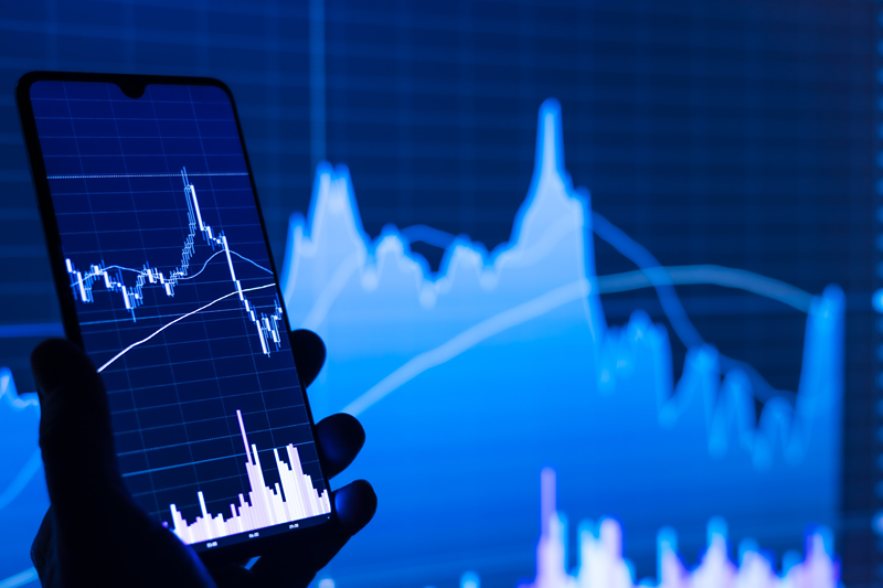 blue stock charts