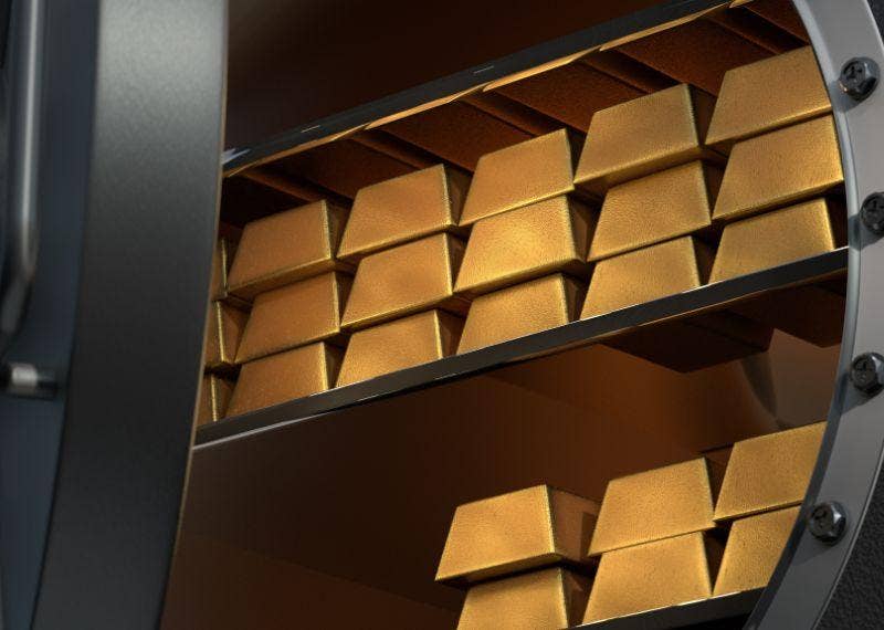 Gold Bars in Vault