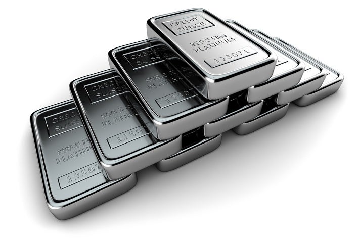 Image of platinum bars stacked in a pyramid