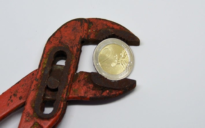 Image: Euro on monkey wrench