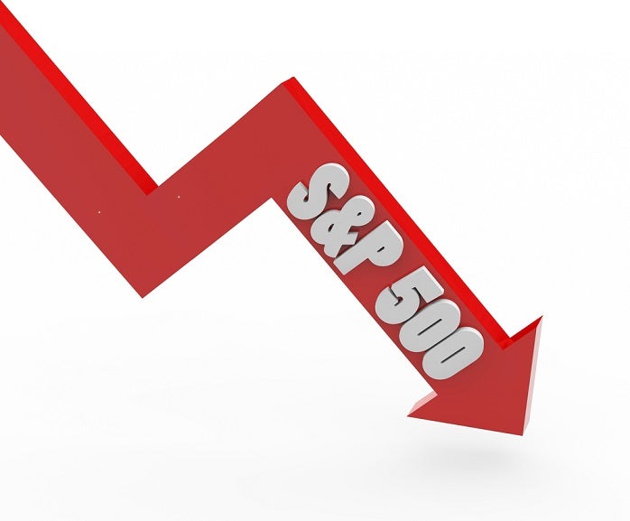 Image showing S&P 500 Index on a downward trajectory.