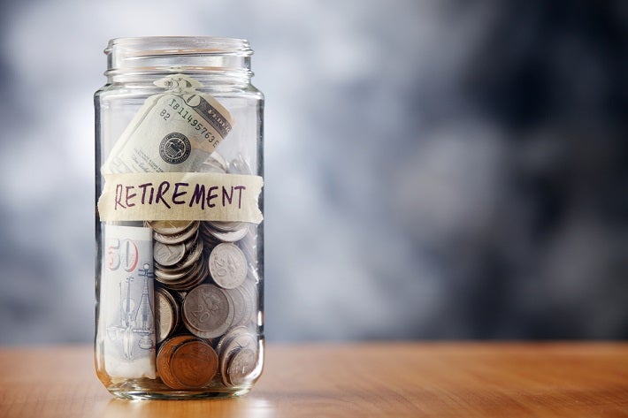 Image: Money Jar of Retairement savings