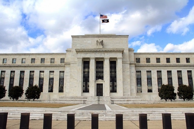Street view of an American Government building