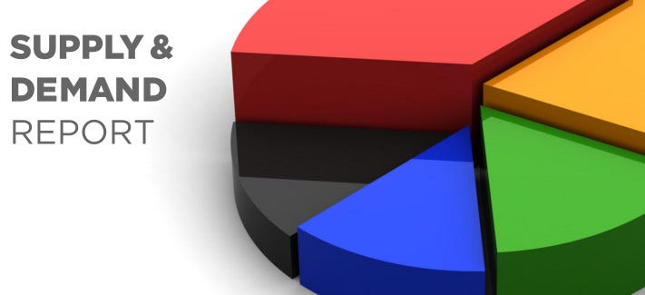 Image of the Supply & Demand report cover - a multi-coloured pie chart.