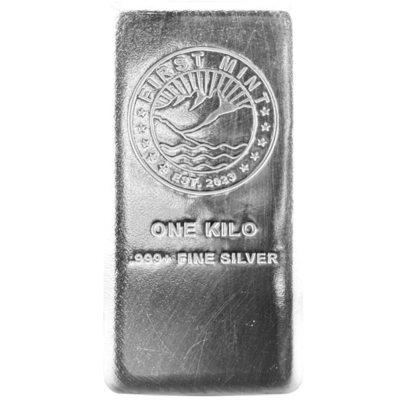 1 kg First Mint Cast Silver Bar