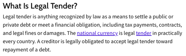 What is Legal Tender?